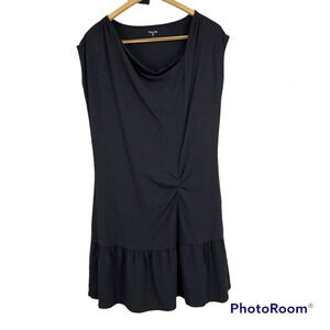 Garnet Hill Easy Tee Ruched Ruffle T Shirt Dress Comfortable Lk new M